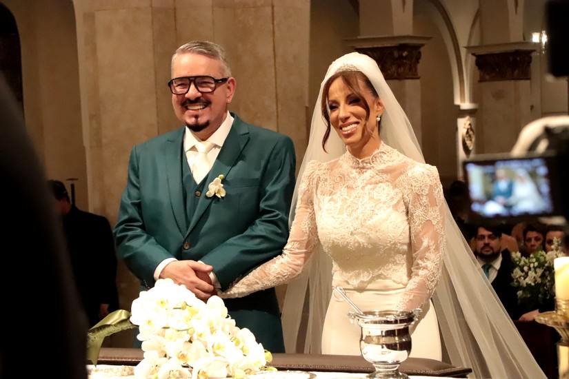 Momento da cerimonia de Gabi e Marcos Chiesa